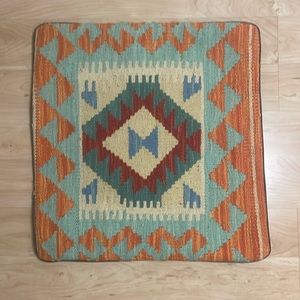 VTG Handwoven Afghan Kilim Wool Pillow Cover, mid-20th century